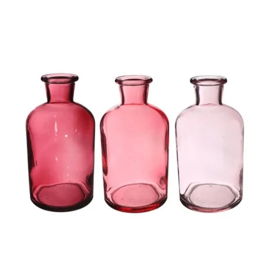 Glas vaasje riga d7 h12 roze 12st