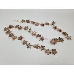 Guirlande etoiles ecorce de bouleau 183cm (66pcs)