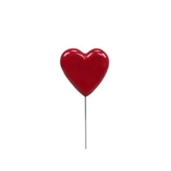 Coeur 3cm rouge sur tige 48pcs
