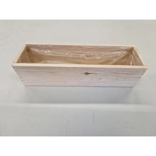 Wooden planter white wash 29x8x7.5cm