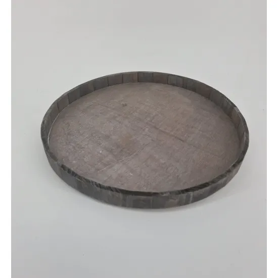 Wooden tray round 40x3cm grey