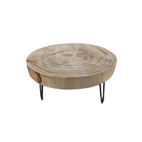 Wood slice paulownia on base d35 h20 natural