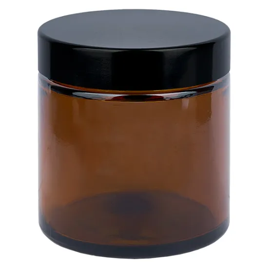 Kaarspotje amber met deksel 58mm 120ml