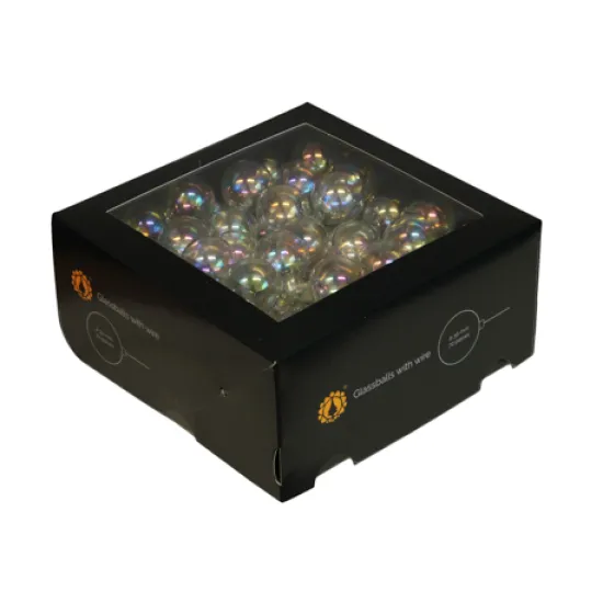 Kerstbollen 25mm clear pearl 144st