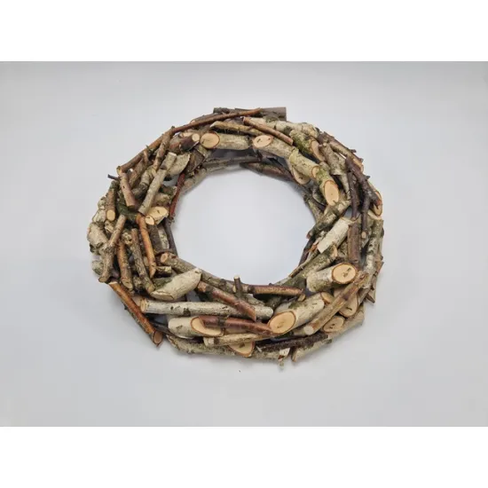 Couronne pieces de bouleau 40cm