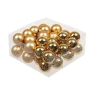 Christmas spheres 40mm bright gold combi 36pcs