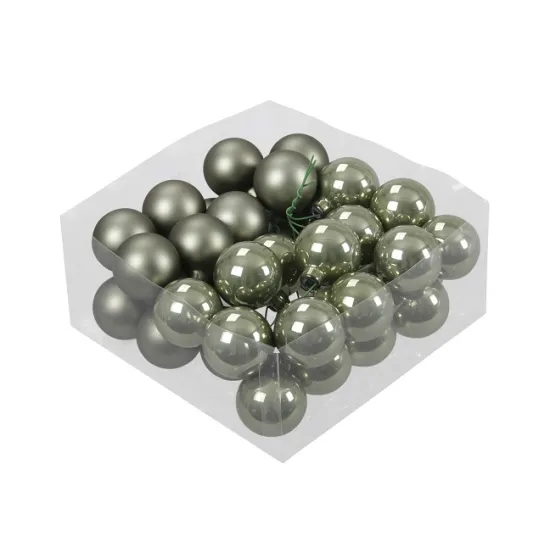 Kerstbollen 40mm granite green 36st
