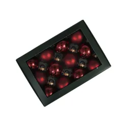 Boule de noel 57mm dark red combi 12pcs