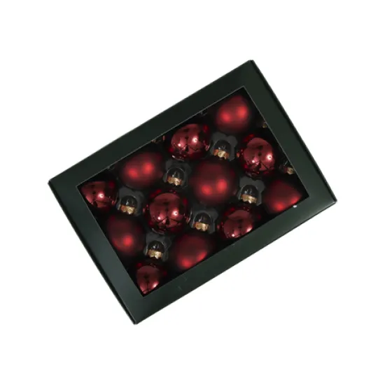Kerstbollen 57mm dark red combi 12st