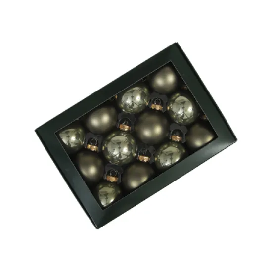 Christmas spheres 57mm granite green 12pcs
