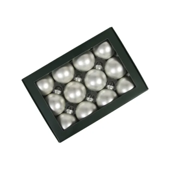 Kerstbollen 57mm silver mat 12st