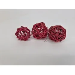 Lata ball (branch ball) 6cm bordeaux 3pcs