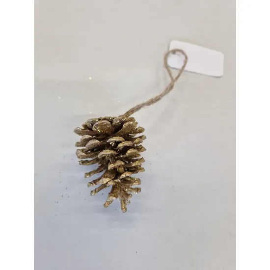 Austriaca hanger loop (pinus nigra) gold with goldglitter