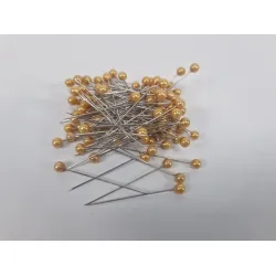 Epingles a tete de perle d6xl55 jaune 100pcs
