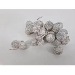 Plataanbollen wit + glitter zilver