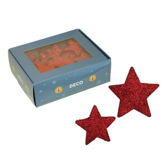 Stars 40/50mm red 36pcs
