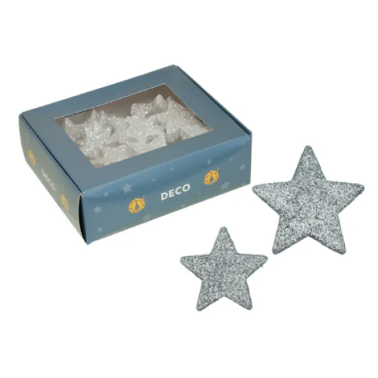 Stars 40/50mm silver 36pcs