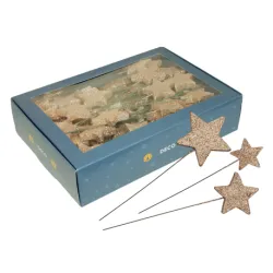 Etoiles sur tiges 40/50/70mm champagne glitter 100pcs