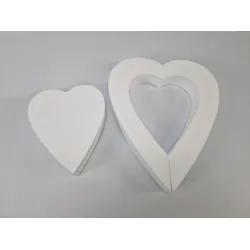 Styropor coeur ferme 25cm + coeur ouvert 40cm
