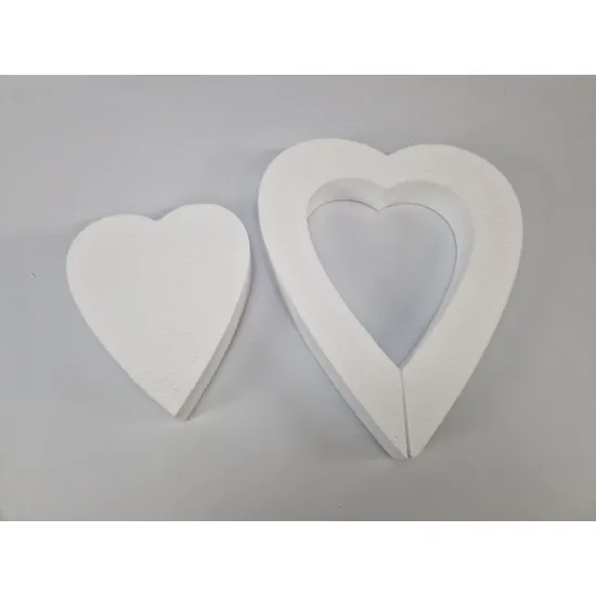 Styropor heart closed 25cm + heart open 40cm
