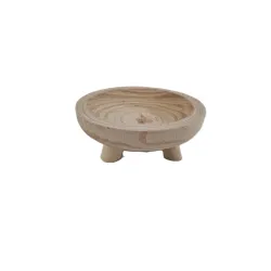 Coupe sur pied paulownia d20 h6cm naturel