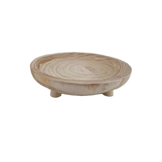 Coupe sur pied paulownia d35 h6cm naturel