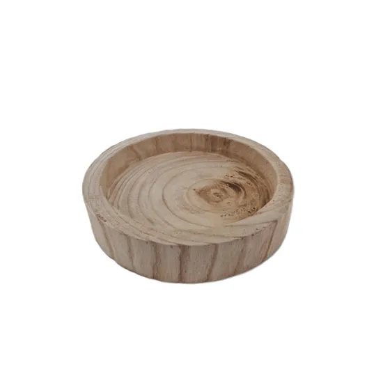 Round paulownia natural d24 h5cm