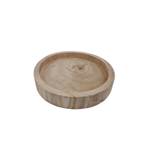 Round paulownia natural d27 h5cm