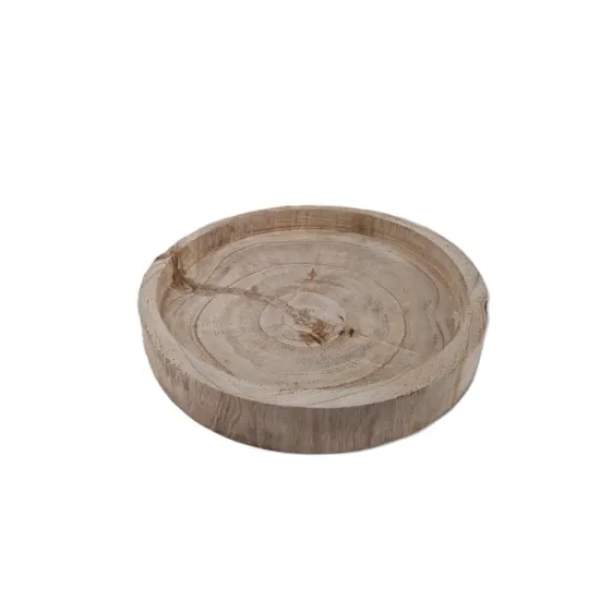 Schaal rond paulownia naturel d33 h5cm