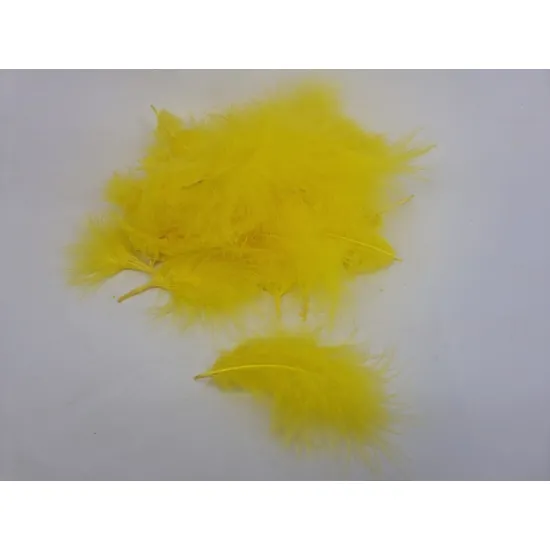 Veren marabou groot geel +/-10gr