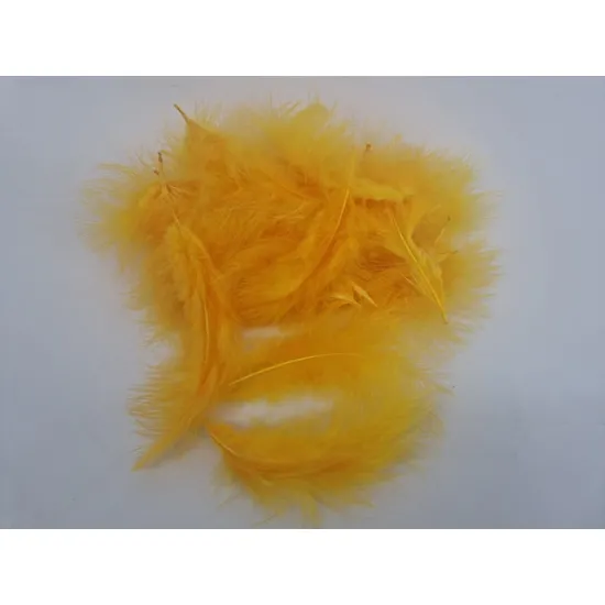 Veren marabou groot oranje (eierdooiergeel ) +/-45gr