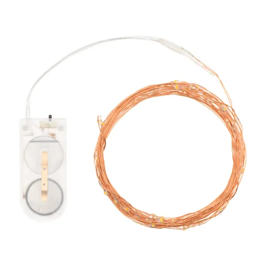 Lighting on batteries indoor copper wire 40l/4m led classic white (2 batteries included)