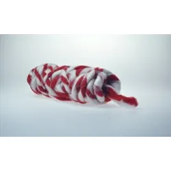 Wool ribbon twist 15m red/white