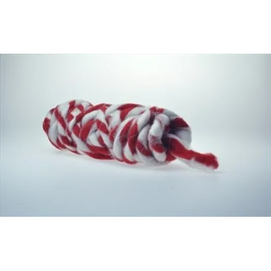 Wool ribbon twist 15m red/white