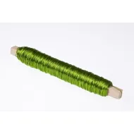Fil de fer  vert pomme sur batonnet en bois 0,50mm 50m 100gr