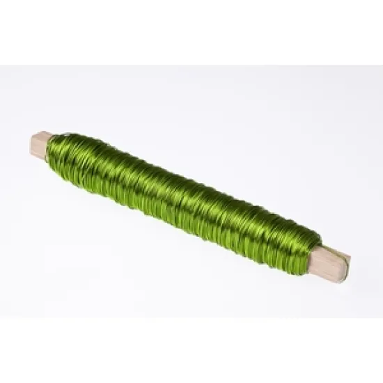 Binding wire apple green on wooden peg 0.50mm 50m 100gr