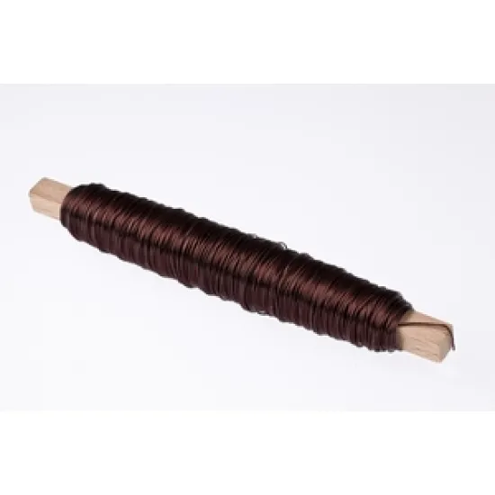 Binding wire brown metal on wooden peg 0.50mm 50m 100gr