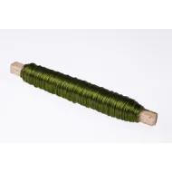 Fil de fer  vert fonce sur batonnet en bois 0,50mm 50m 100gr 