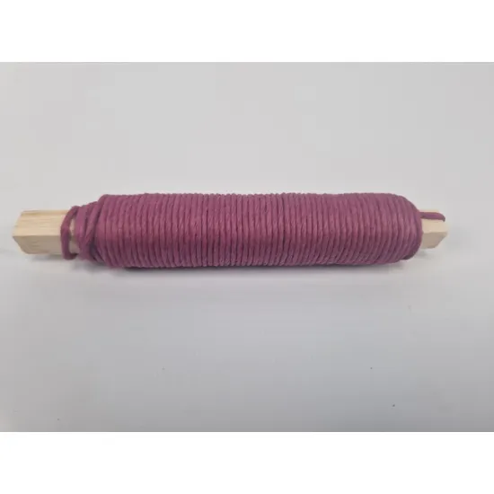 Fil papier (paper wire) aubergine sur batonnet en bois 0,80mm 22m