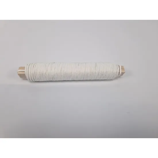 Wikkeldraad papier wit op stok 0,80mm 22m