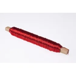 Binding wire red on wooden peg 0.50mm 50m 100gr 