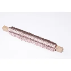 Fil de fer  rose sur batonnet en bois 0,50mm 50m 100gr 