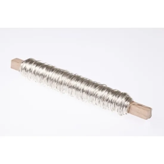 Winding wire silver on wooden peg 0.50mm 50m 100gr