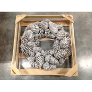 Couronne cônes de pin white wash 48cm