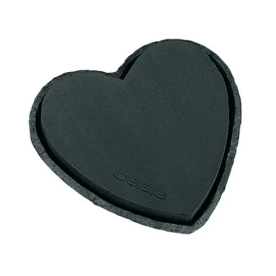 Oasis black biolit heart17x17x4cm 1pc