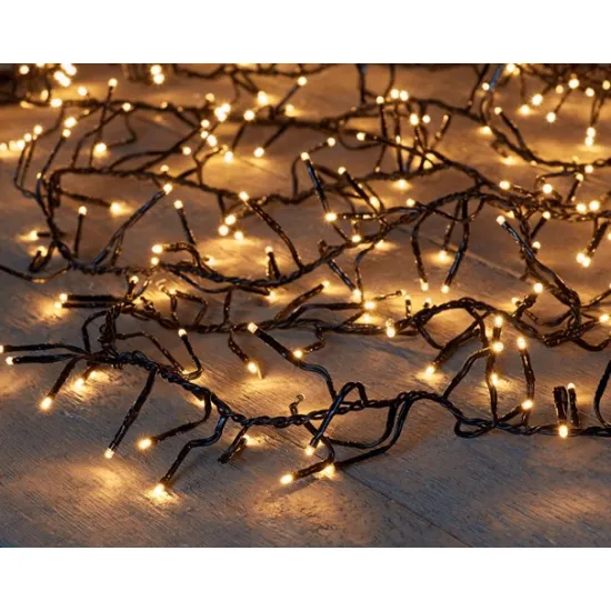 Led lighting (indoors & outdoors) cluster 960l/12.5m classic white 10m cable run ip44 24v/3va timer 8/16u