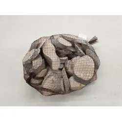Wood slices oval small white wash +/-1kg