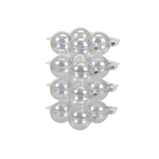 Kerstbollen 57mm clear pearl 12st