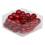 Christmas spheres 40mm red combi 36pcs