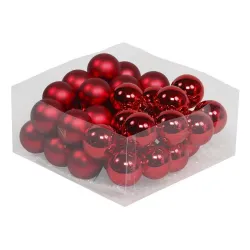 Boule de noel 40mm red combi 36pcs